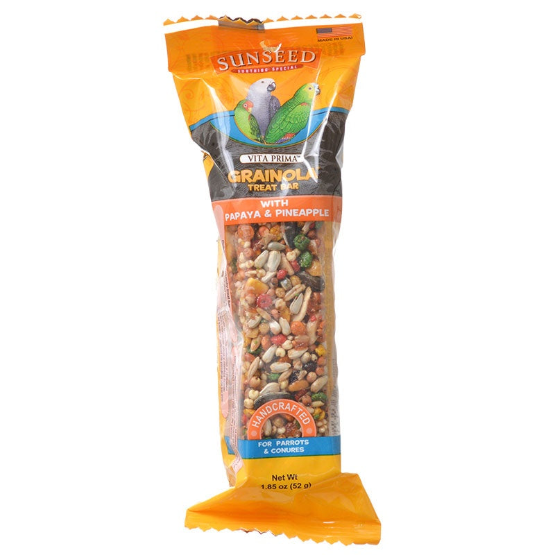 Sunseed Vita Prima Grainola Treat Bar With Papaya & Pineapple For Birds 1.8oz