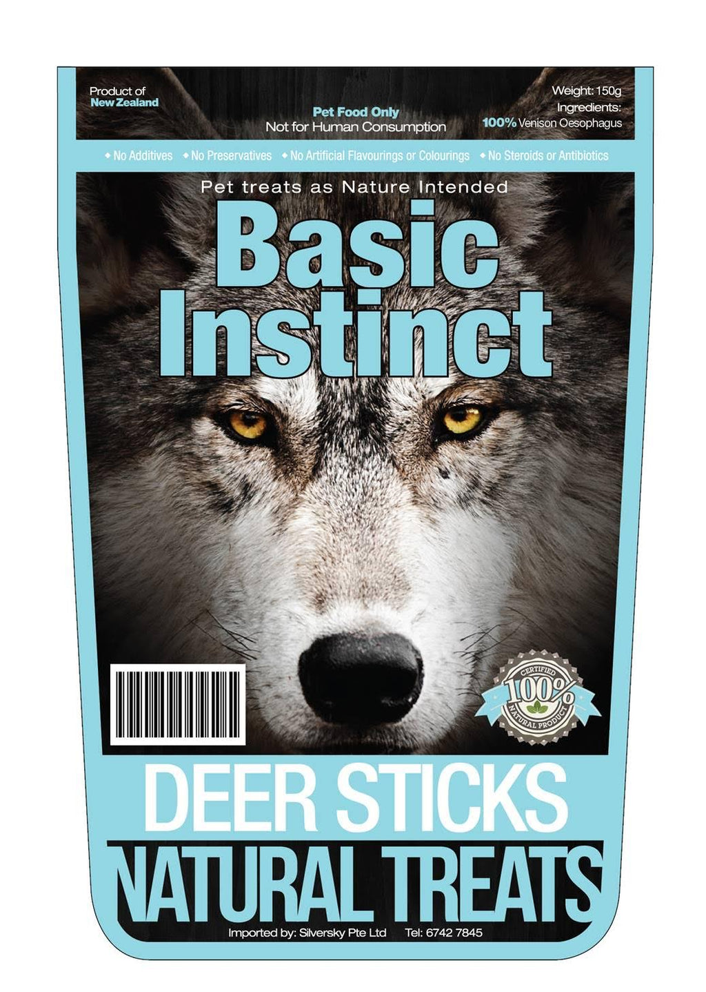 Basic Instinct Deer Stick Dog Treat 150g