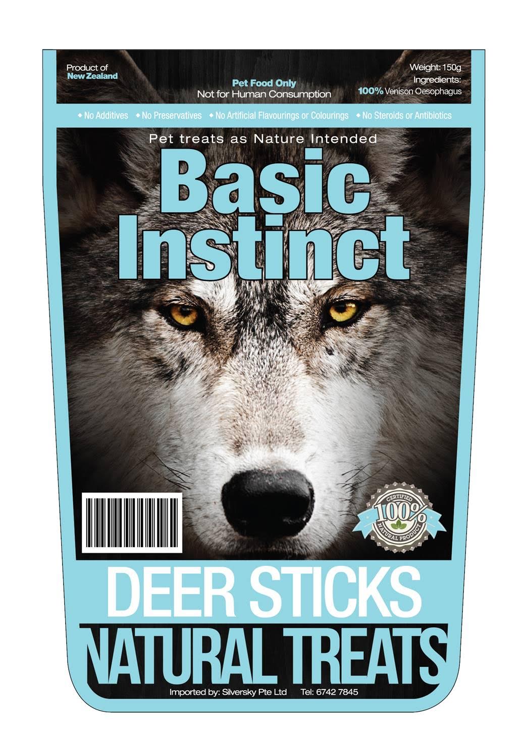 Basic Instinct Deer Stick Dog Treat 150g
