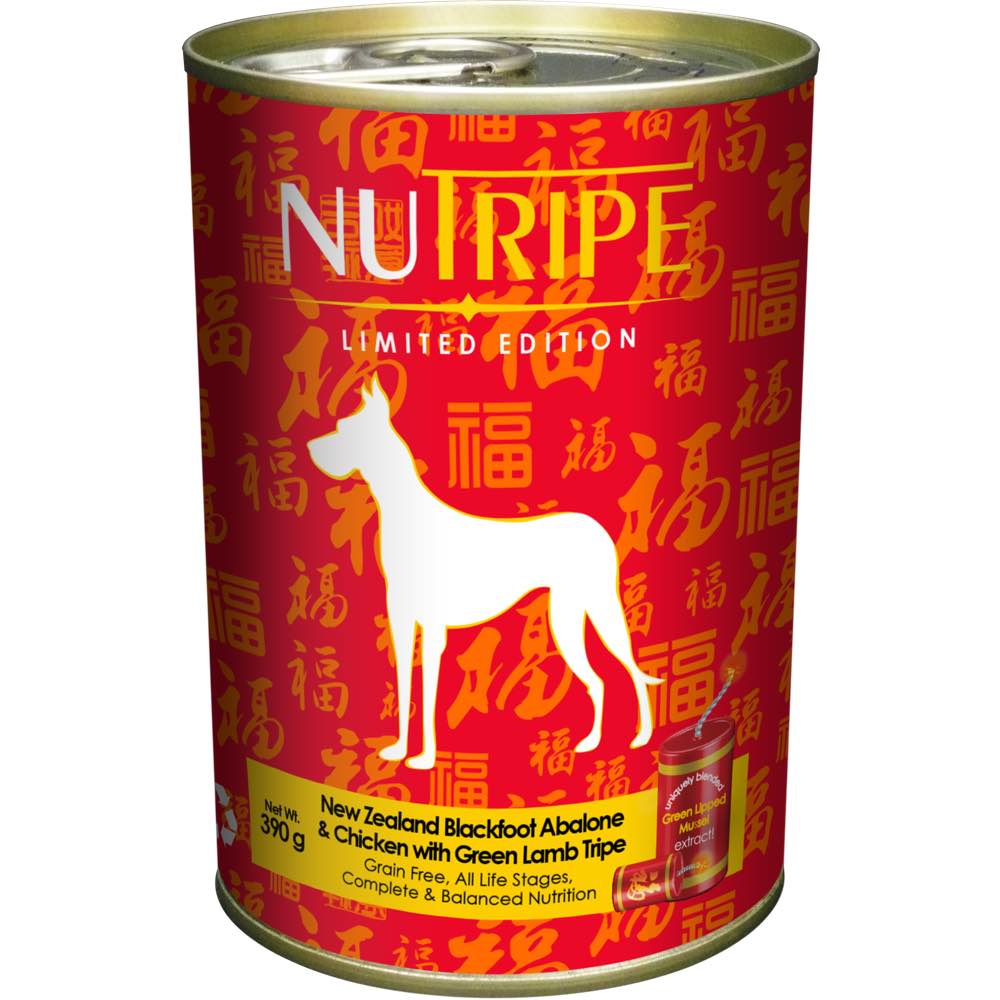 Nutripe New Zealand Blackfoot Abalone & Chicken with Green Lamb Tripe Canned Dog Food 390g